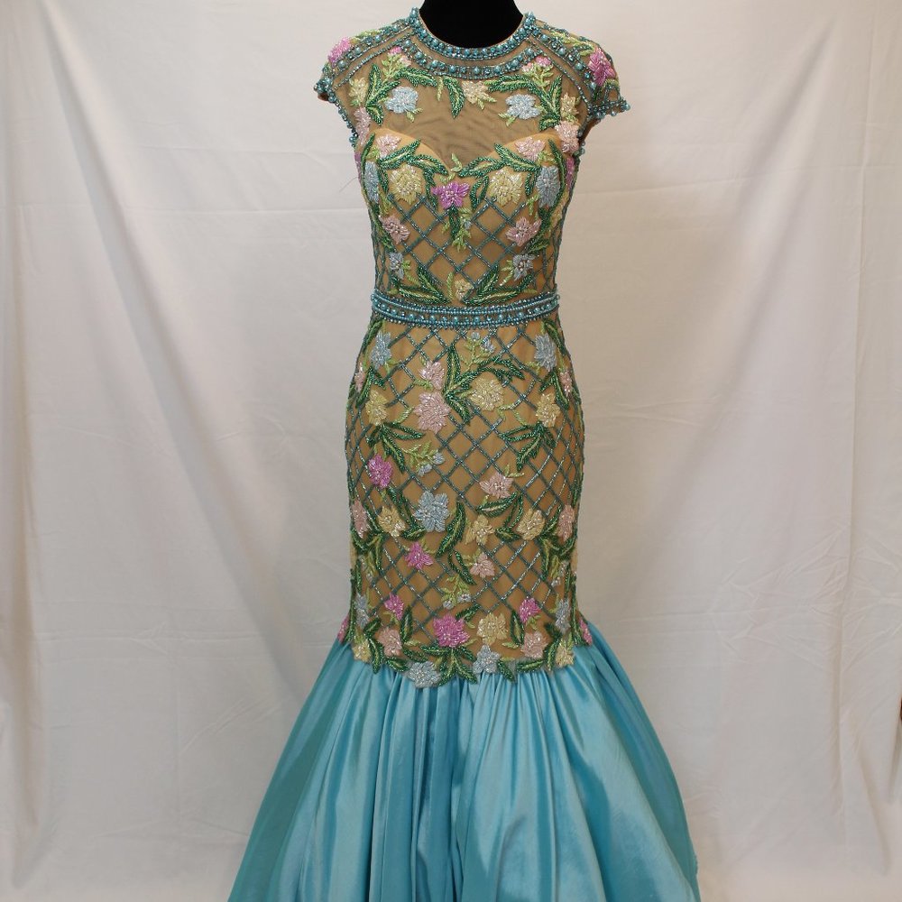 Sherri Hill Floral Beaded Mermaid Prom Dress